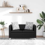 vidaXL Canapea cu 2 locuri, negru, piele artificiala GartenMobel Dekor (242209) Canapea