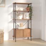 vidaXL Unitate rafturi cu 5 niveluri si dulap, 80x40x163 cm otel&lemn GartenMobel Dekor (336355) Biblioteca