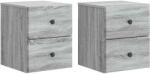 vidaXL Set 2 noptiere suspendate gri Sonoma, 34, 5 x 33 x 40 cm, cu 4 sertare (899158)