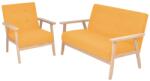 vidaXL Set cu canapea, 2 piese, material textil, galben GartenMobel Dekor (274916) Canapea