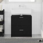 vidaXL Dulap pentru Chiuveta cu sertar Stejar Negru 59 x 37 x 59 cm GartenMobel Dekor (868823)
