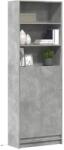 vidaXL Dulap înalt cu LED gri beton 69x32, 5x200 cm lemn prelucrat GartenMobel Dekor (3307908) Comoda