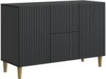 vidaXL Bufet cu sertar Negru 89 x 34, 5 x 60 cm Lemn prelucrat GartenMobel Dekor (894656) Comoda