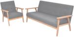 vidaXL Set canapele 2 piese Textil Gri deschis GartenMobel Dekor (275177) Canapea