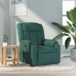 vidaXL Fotoliu de masaj rabatabil, verde închis, material textil GartenMobel Dekor (373592)