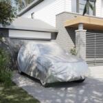 vidaXL Husa auto SUV, curele cu catarama, complet, argintiu L PEVA GartenMobel Dekor (4008956)
