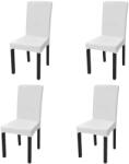 vidaXL Huse de scaun elastice drepte, 4 buc. , alb GartenMobel Dekor (131418)