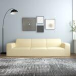 vidaXL Husa elastica pentru canapea cu 4 locuri poliester jersey crem GartenMobel Dekor (332947)