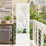 vidaXL Ghiveci de Gradina cu Panou Decorativ Alb 50 x 140 cm GartenMobel Dekor (876456)