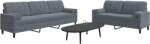 vidaXL Set de canapele cu perne/rulouri, 2 piese, gri închis, catifea GartenMobel Dekor (3278492) Canapea