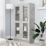 vidaXL Dulap cu vitrina, gri beton, 82, 5 x 30, 5 x 150 cm, PAL GartenMobel Dekor (802763) Biblioteca