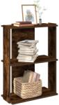 vidaXL Biblioteca cu 3 etaje stejar afumat 60x30x80 cm lemn prelucrat GartenMobel Dekor (860260) Biblioteca