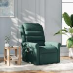 vidaXL Fotoliu de masaj rabatabil, verde închis, material textil GartenMobel Dekor (4015652)