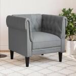 vidaXL Fotoliu Chesterfield gri deschis, material textil GartenMobel Dekor (372538) Canapea