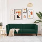 vidaXL Canapea cu 3 locuri, verde închis, catifea GartenMobel Dekor (372587) Canapea