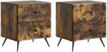 vidaXL Set 2 noptiere stejar fumuriu, 2 sertare, 43 x 34, 5 x 47, 5 cm (895456)