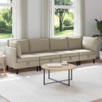 vidaXL Set de mobilier pentru living 4 pcs Nisipiu Tesatura GartenMobel Dekor (3413789) Canapea