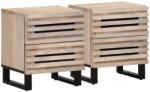 vidaXL Noptiere, 2 buc. , 40x33x46 cm, lemn masiv mango albit GartenMobel Dekor (377433)