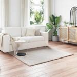 vidaXL Covor din Blana Faux de Iepure Olite Bej 160 x 160 cm Poliester GartenMobel Dekor (42021642) Covor