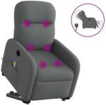 vidaXL Fotoliu electric masaj rabatabil cu ridicare, gri închis textil GartenMobel Dekor (3303003)