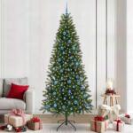vidaXL Brad de Craciun artificial cu 300 LED Verde 240 cm PE si PVC GartenMobel Dekor (3397387)