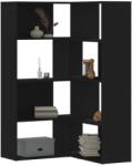 vidaXL Biblioteca 4 niveluri, negru, 85x85x140 cm, lemn prelucrat GartenMobel Dekor (3307811) Biblioteca