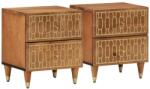 vidaXL Noptiere, 2 buc. , 40x33x46 cm, lemn masiv de acacia GartenMobel Dekor (358283)
