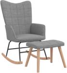vidaXL Scaun balansoar cu taburet, gri deschis, textil GartenMobel Dekor (328018) Balansoar