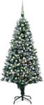 vidaXL Brad Craciun artificial cu LED-uri/globuri/conuri pin, 210 cm GartenMobel Dekor (3077704)