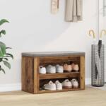 vidaXL Raft pentru încaltaminte cu raft Lemn vechi 75 x 35 x 45 cm GartenMobel Dekor (881015) Pantofar