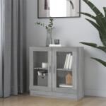 vidaXL Dulap cu vitrina, gri sonoma, 82, 5x30, 5x80 cm, lemn prelucrat GartenMobel Dekor (815616) Biblioteca