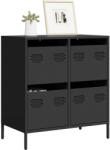 vidaXL Dulap, negru, 68x39x73, 5 cm, otel laminat la rece GartenMobel Dekor (851256) Comoda