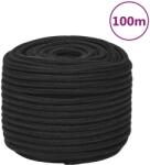 vidaXL Franghie de barca, negru complet, 14 mm, 100 m, polipropilena GartenMobel Dekor (152517)
