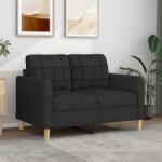 vidaXL Canapea cu 2 locuri, negru, 120 cm, material textil GartenMobel Dekor (359087) Canapea