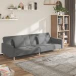 vidaXL Canapea extensibila cu 2 locuri, 2 perne, gri deschis, textil GartenMobel Dekor (375799) Canapea