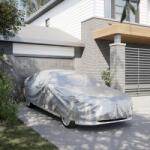 vidaXL Husa auto Sedan, curele cu catarama, complet, argintiu XL PEVA GartenMobel Dekor (4008953)