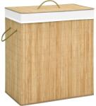 vidaXL Cos de rufe din bambus cu 2 sectiuni, 100 L GartenMobel Dekor (320740)