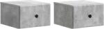 vidaXL Set 2 noptiere suspendate gri beton, 34, 5 x 33 x 20 cm, vidaXL (899112)