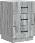 vidaXL Noptiera gri Sonoma cu 3 sertare, lemn prelucrat, 43x41x63, 5 cm (895251)
