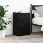vidaXL Noptiera cu 3 sertare Negru 39x35x65 cm GartenMobel Dekor (861339)