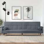vidaXL Canapea extensibila cu perne, gri închis, catifea GartenMobel Dekor (351858) Canapea