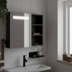 vidaXL Dulap cu oglinda de baie cu LED, negru, 60x13x52 cm GartenMobel Dekor (357971)