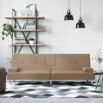 vidaXL Canapea extensibila cu suport pahare, capucino, piele ecologica GartenMobel Dekor (351929) Canapea