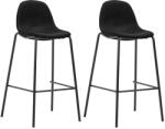 vidaXL Scaune de bar, 2 buc. , negru, material textil GartenMobel Dekor (281535)