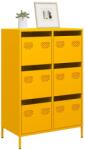 vidaXL Dulap înalt, galben mustar, 68x39x101, 5 cm, otel GartenMobel Dekor (851223) Comoda