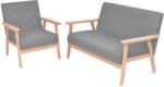 vidaXL Set canapele 2 piese Textil Gri deschis GartenMobel Dekor (275176) Canapea