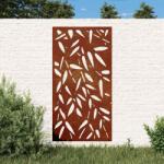 vidaXL Decor de perete 105x55 cm design frunze bambus otel Corten GartenMobel Dekor (824483)