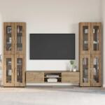 vidaXL Set comoda TV FLORIN 3 pcs Stejar Artizanal Lemn compozit GartenMobel Dekor (3397993)