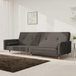 vidaXL Canapea extensibila cu 2 locuri, 2 perne, gri închis, catifea GartenMobel Dekor (375750) Canapea