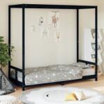 vidaXL Cadru de pat pentru copii, negru, 80x200 cm, lemn masiv de pin GartenMobel Dekor (834521)